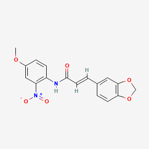 molecular formula C17H14N2O6 B3847234 3-(1,3-benzodioxol-5-yl)-N-(4-methoxy-2-nitrophenyl)acrylamide 