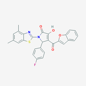4-(1-benzofuran-2-ylcarbonyl)-1-(4,6-dimethyl-1,3-benzothiazol-2-yl)-5-(4-fluorophenyl)-3-hydroxy-1,5-dihydro-2H-pyrrol-2-one
