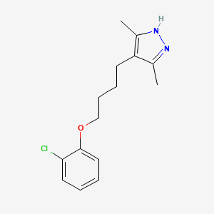molecular formula C15H19ClN2O B3847244 4-[4-(2-chlorophenoxy)butyl]-3,5-dimethyl-1H-pyrazole 