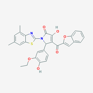 4-(1-benzofuran-2-ylcarbonyl)-1-(4,6-dimethyl-1,3-benzothiazol-2-yl)-5-(3-ethoxy-4-hydroxyphenyl)-3-hydroxy-1,5-dihydro-2H-pyrrol-2-one