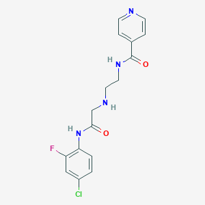 molecular formula C16H16ClFN4O2 B3847299 N-[2-({2-[(4-chloro-2-fluorophenyl)amino]-2-oxoethyl}amino)ethyl]isonicotinamide 