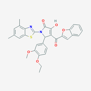 4-(1-benzofuran-2-ylcarbonyl)-1-(4,6-dimethyl-1,3-benzothiazol-2-yl)-5-(4-ethoxy-3-methoxyphenyl)-3-hydroxy-1,5-dihydro-2H-pyrrol-2-one