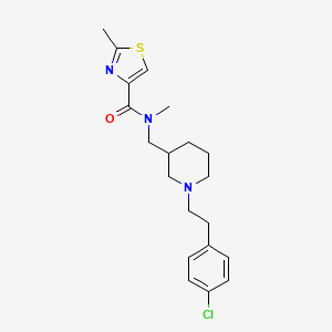 molecular formula C20H26ClN3OS B3847342 N-({1-[2-(4-chlorophenyl)ethyl]-3-piperidinyl}methyl)-N,2-dimethyl-1,3-thiazole-4-carboxamide 