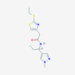 molecular formula C14H20N4OS2 B3847353 2-[2-(ethylthio)-1,3-thiazol-4-yl]-N-[1-(1-methyl-1H-pyrazol-4-yl)propyl]acetamide 