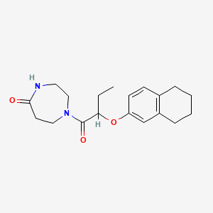 molecular formula C19H26N2O3 B3847357 1-[2-(5,6,7,8-tetrahydronaphthalen-2-yloxy)butanoyl]-1,4-diazepan-5-one 