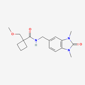 molecular formula C17H23N3O3 B3847365 N-[(1,3-dimethyl-2-oxo-2,3-dihydro-1H-benzimidazol-5-yl)methyl]-1-(methoxymethyl)cyclobutanecarboxamide 