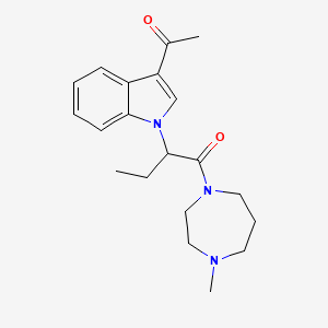 molecular formula C20H27N3O2 B3847367 1-(1-{1-[(4-methyl-1,4-diazepan-1-yl)carbonyl]propyl}-1H-indol-3-yl)ethanone 