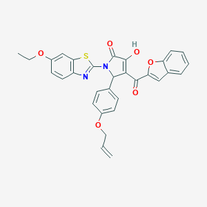 molecular formula C31H24N2O6S B384737 5-[4-(allyloxy)phenyl]-4-(1-benzofuran-2-ylcarbonyl)-1-(6-ethoxy-1,3-benzothiazol-2-yl)-3-hydroxy-1,5-dihydro-2H-pyrrol-2-one 