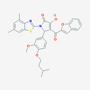 4-(1-benzofuran-2-ylcarbonyl)-1-(4,6-dimethyl-1,3-benzothiazol-2-yl)-3-hydroxy-5-[3-methoxy-4-(3-methylbutoxy)phenyl]-1,5-dihydro-2H-pyrrol-2-one
