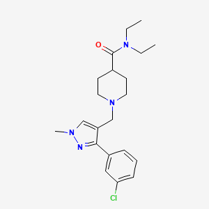 molecular formula C21H29ClN4O B3847392 1-{[3-(3-chlorophenyl)-1-methyl-1H-pyrazol-4-yl]methyl}-N,N-diethyl-4-piperidinecarboxamide 