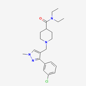 1-[[3-(3-chlorophenyl)-1-methylpyrazol-4-yl]methyl]-N,N-diethylpiperidine-4-carboxamide