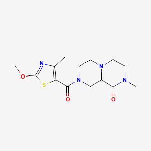 molecular formula C14H20N4O3S B3847399 8-[(2-methoxy-4-methyl-1,3-thiazol-5-yl)carbonyl]-2-methylhexahydro-2H-pyrazino[1,2-a]pyrazin-1(6H)-one 