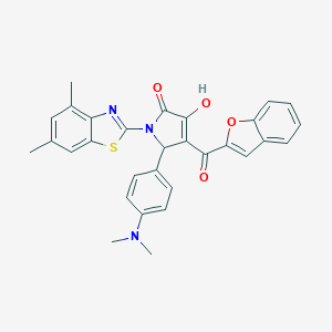 4-(1-benzofuran-2-ylcarbonyl)-5-[4-(dimethylamino)phenyl]-1-(4,6-dimethyl-1,3-benzothiazol-2-yl)-3-hydroxy-1,5-dihydro-2H-pyrrol-2-one