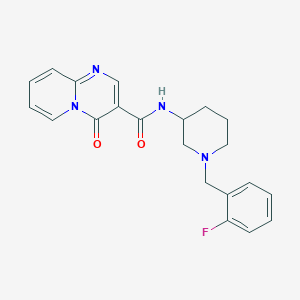 molecular formula C21H21FN4O2 B3847401 N-[1-(2-fluorobenzyl)-3-piperidinyl]-4-oxo-4H-pyrido[1,2-a]pyrimidine-3-carboxamide 