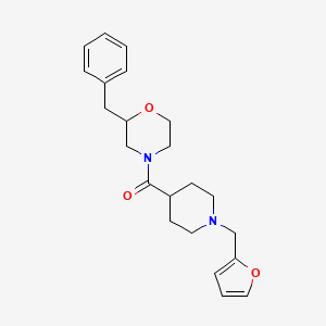 molecular formula C22H28N2O3 B3847407 2-benzyl-4-{[1-(2-furylmethyl)-4-piperidinyl]carbonyl}morpholine 