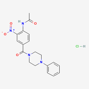 molecular formula C19H21ClN4O4 B3847409 N-{2-nitro-4-[(4-phenyl-1-piperazinyl)carbonyl]phenyl}acetamide hydrochloride 
