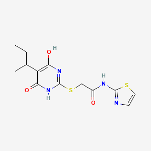 2-[(5-sec-butyl-4-hydroxy-6-oxo-1,6-dihydro-2-pyrimidinyl)thio]-N-1,3-thiazol-2-ylacetamide