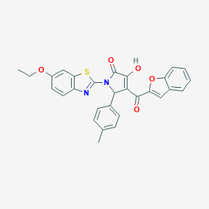 4-(1-benzofuran-2-ylcarbonyl)-1-(6-ethoxy-1,3-benzothiazol-2-yl)-3-hydroxy-5-(4-methylphenyl)-1,5-dihydro-2H-pyrrol-2-one