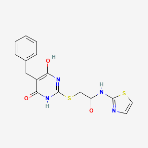 molecular formula C16H14N4O3S2 B3847423 2-[(5-benzyl-4-hydroxy-6-oxo-1,6-dihydro-2-pyrimidinyl)thio]-N-1,3-thiazol-2-ylacetamide 