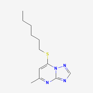 molecular formula C12H18N4S B3847432 7-(hexylthio)-5-methyl[1,2,4]triazolo[1,5-a]pyrimidine 