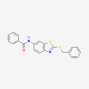 molecular formula C21H16N2OS2 B3847452 N-[2-(benzylthio)-1,3-benzothiazol-6-yl]benzamide 