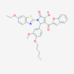 4-(1-benzofuran-2-ylcarbonyl)-1-(6-ethoxy-1,3-benzothiazol-2-yl)-3-hydroxy-5-[3-methoxy-4-(pentyloxy)phenyl]-1,5-dihydro-2H-pyrrol-2-one