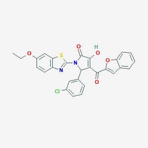 4-(1-benzofuran-2-ylcarbonyl)-5-(3-chlorophenyl)-1-(6-ethoxy-1,3-benzothiazol-2-yl)-3-hydroxy-1,5-dihydro-2H-pyrrol-2-one