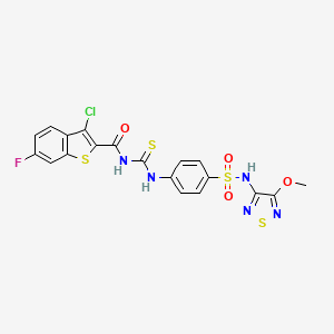 molecular formula C19H13ClFN5O4S4 B3847516 3-chloro-6-fluoro-N-{[(4-{[(4-methoxy-1,2,5-thiadiazol-3-yl)amino]sulfonyl}phenyl)amino]carbonothioyl}-1-benzothiophene-2-carboxamide CAS No. 5374-15-2
