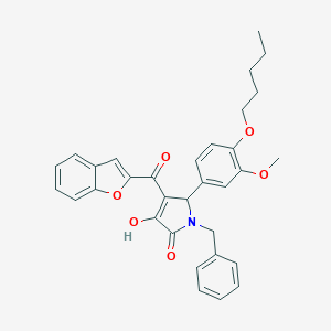 molecular formula C32H31NO6 B384752 4-(1-benzofuran-2-ylcarbonyl)-1-benzyl-3-hydroxy-5-[3-methoxy-4-(pentyloxy)phenyl]-1,5-dihydro-2H-pyrrol-2-one 