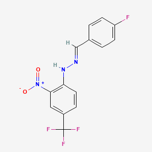 molecular formula C14H9F4N3O2 B3847548 4-fluorobenzaldehyde [2-nitro-4-(trifluoromethyl)phenyl]hydrazone 