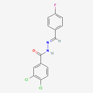 molecular formula C14H9Cl2FN2O B3847554 3,4-dichloro-N'-(4-fluorobenzylidene)benzohydrazide 