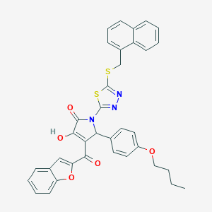 4-(1-benzofuran-2-ylcarbonyl)-5-(4-butoxyphenyl)-3-hydroxy-1-{5-[(naphthalen-1-ylmethyl)sulfanyl]-1,3,4-thiadiazol-2-yl}-1,5-dihydro-2H-pyrrol-2-one