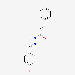 molecular formula C16H15FN2O B3847568 N'-(4-fluorobenzylidene)-3-phenylpropanohydrazide 