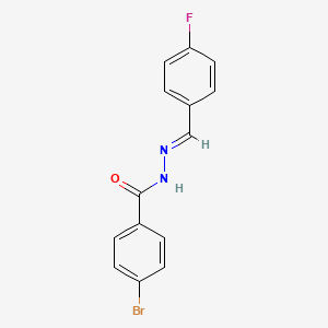 molecular formula C14H10BrFN2O B3847570 4-bromo-N'-(4-fluorobenzylidene)benzohydrazide 