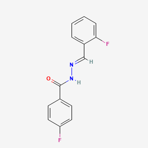 molecular formula C14H10F2N2O B3847571 4-fluoro-N'-(2-fluorobenzylidene)benzohydrazide 