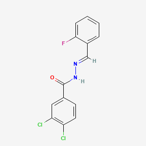 molecular formula C14H9Cl2FN2O B3847582 3,4-dichloro-N'-(2-fluorobenzylidene)benzohydrazide 