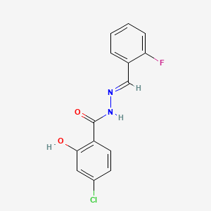 molecular formula C14H10ClFN2O2 B3847585 4-chloro-N'-(2-fluorobenzylidene)-2-hydroxybenzohydrazide 