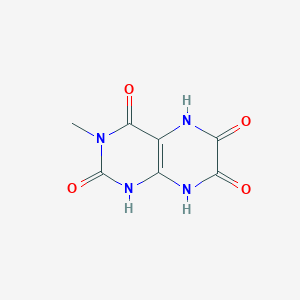 molecular formula C7H6N4O4 B038476 3-methyl-5,8-dihydro-1H-pteridine-2,4,6,7-tetrone CAS No. 114062-77-0
