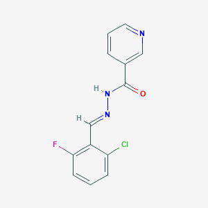 molecular formula C13H9ClFN3O B3847637 N'-(2-chloro-6-fluorobenzylidene)nicotinohydrazide 
