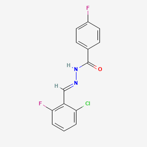 molecular formula C14H9ClF2N2O B3847641 N'-(2-chloro-6-fluorobenzylidene)-4-fluorobenzohydrazide 