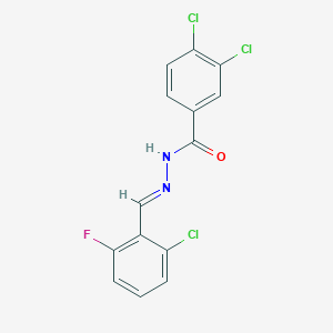 molecular formula C14H8Cl3FN2O B3847672 3,4-dichloro-N'-(2-chloro-6-fluorobenzylidene)benzohydrazide 