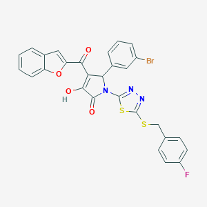 4-(1-benzofuran-2-ylcarbonyl)-5-(3-bromophenyl)-1-{5-[(4-fluorobenzyl)sulfanyl]-1,3,4-thiadiazol-2-yl}-3-hydroxy-1,5-dihydro-2H-pyrrol-2-one
