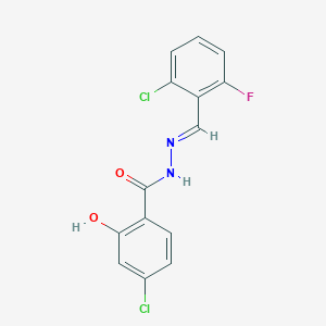 molecular formula C14H9Cl2FN2O2 B3847680 4-chloro-N'-(2-chloro-6-fluorobenzylidene)-2-hydroxybenzohydrazide 