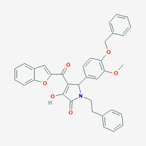 molecular formula C35H29NO6 B384769 4-(1-benzofuran-2-ylcarbonyl)-5-[4-(benzyloxy)-3-methoxyphenyl]-3-hydroxy-1-(2-phenylethyl)-1,5-dihydro-2H-pyrrol-2-one 