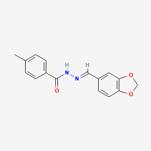 molecular formula C16H14N2O3 B3847721 N'-(1,3-benzodioxol-5-ylmethylene)-4-methylbenzohydrazide 