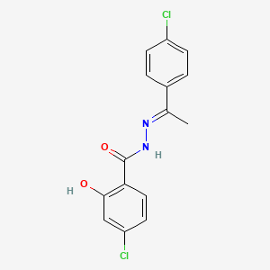 molecular formula C15H12Cl2N2O2 B3847740 4-chloro-N'-[1-(4-chlorophenyl)ethylidene]-2-hydroxybenzohydrazide 