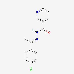 molecular formula C14H12ClN3O B3847741 N'-[1-(4-氯苯基)亚乙基]烟酰肼 