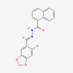 molecular formula C19H13BrN2O3 B3847747 N'-[(6-bromo-1,3-benzodioxol-5-yl)methylene]-1-naphthohydrazide 