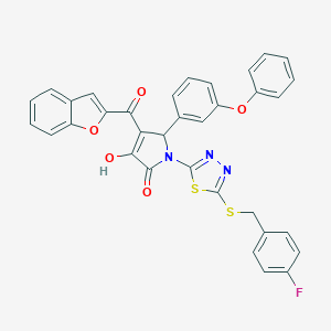 4-(1-benzofuran-2-ylcarbonyl)-1-{5-[(4-fluorobenzyl)sulfanyl]-1,3,4-thiadiazol-2-yl}-3-hydroxy-5-(3-phenoxyphenyl)-1,5-dihydro-2H-pyrrol-2-one