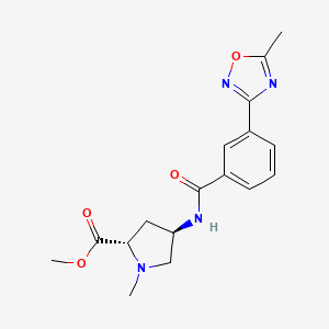 molecular formula C17H20N4O4 B3847772 methyl (2S,4R)-1-methyl-4-{[3-(5-methyl-1,2,4-oxadiazol-3-yl)benzoyl]amino}pyrrolidine-2-carboxylate 